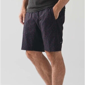 Lululemon Men's T.H.E. Short Luxtreme Liner 9" Radar Spot Black Cassis Size L